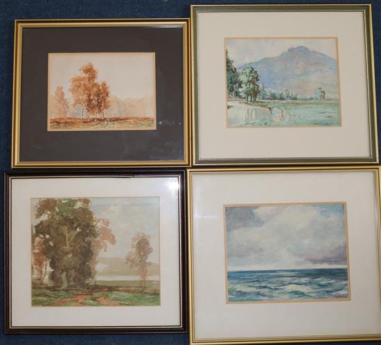 Charles Jennings (Exh. 1919-35) Assorted landscapes, largest 12 x 15.5in.